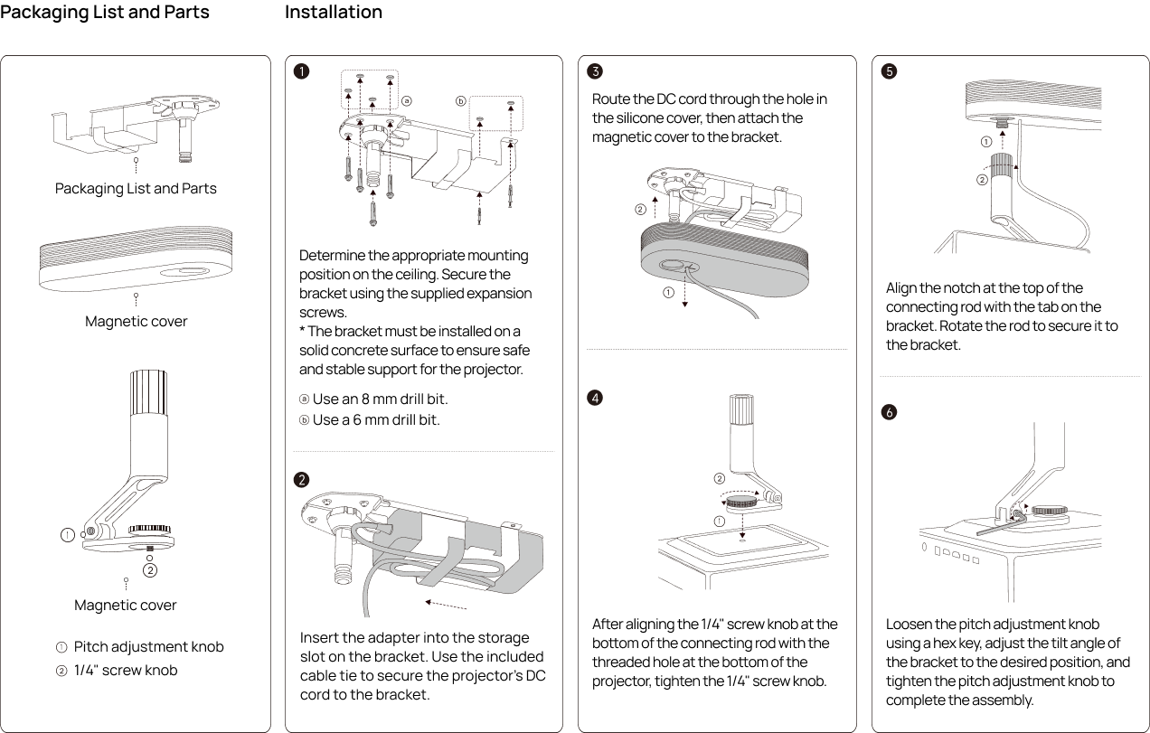XGIMI Ceiling Mount mountingguide.png__PID:59647dbf-1dd3-4575-8b00-0d86c6867c05